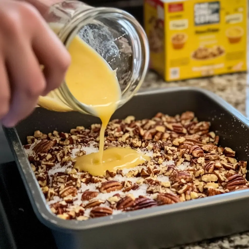 Gluten free Pumpkin Dump Cake 10 Drizzle the melted butter over the cake