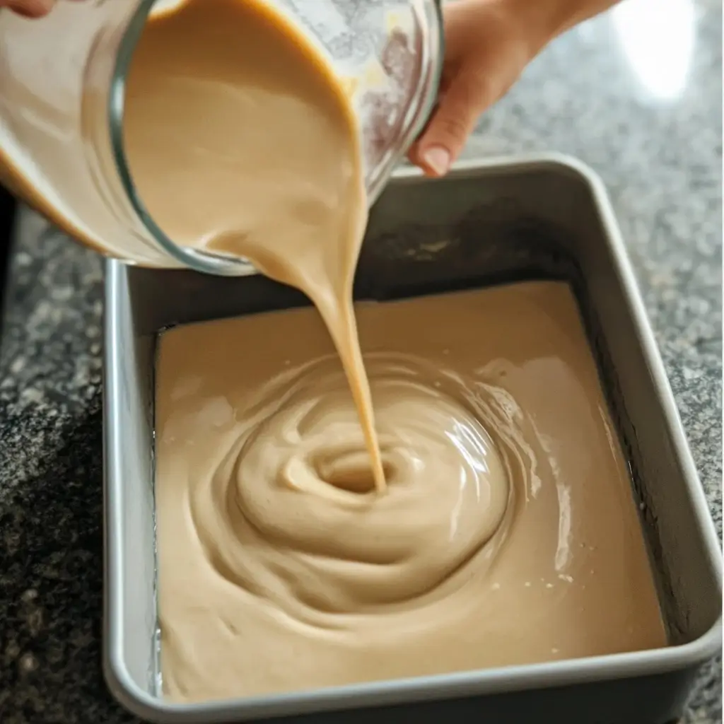 Gluten free Pumpkin Dump Cake 9 dry cake mix on pumpkin layer