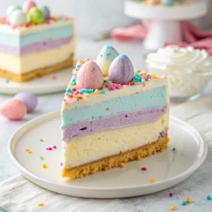 Easter Jell-O pie on a spring table