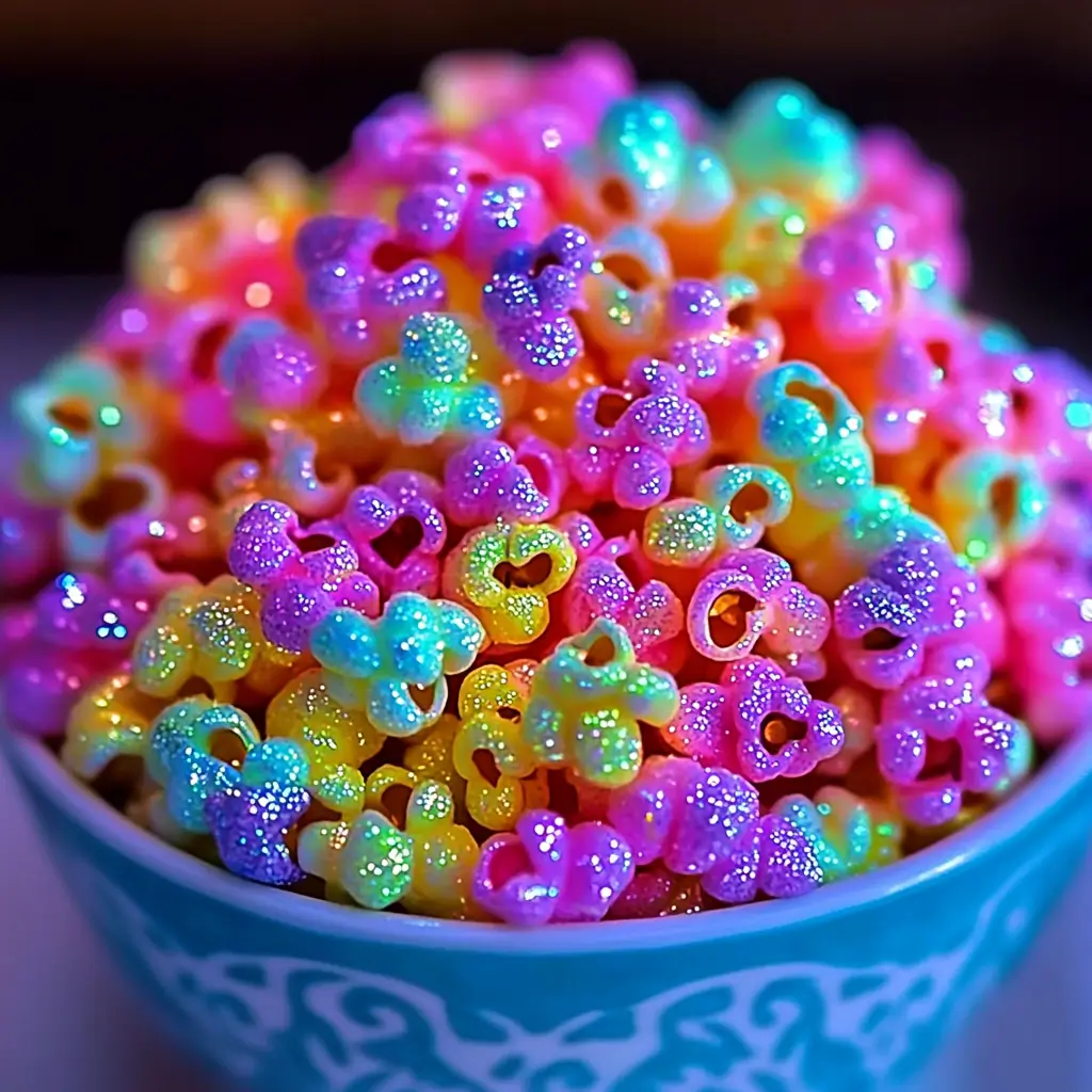 glow-in-the-dark candy popcorn bombs on party platter