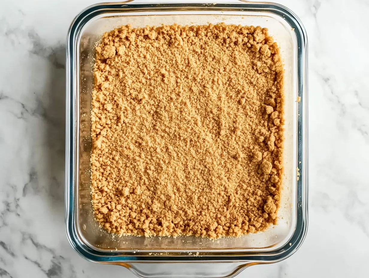 pecan-pie-lasagna-step1 Graham crust layer for pecan pie lasagna